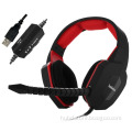 2016 hot sell 7.1 Virtual Surround Sound PC Gaming Headset headphone with removable mic & LED lighting